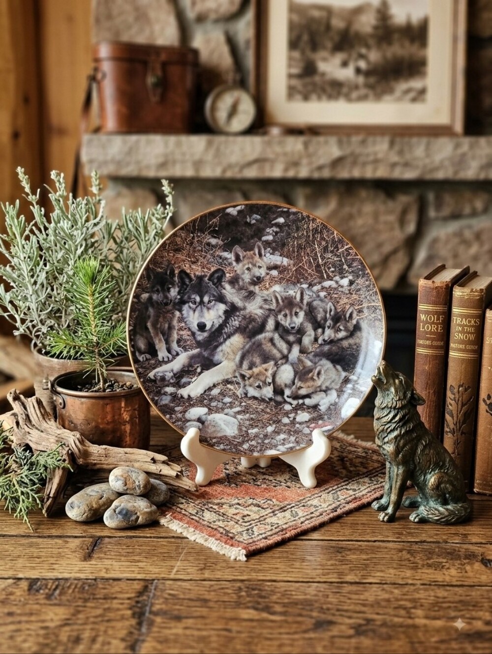 Vintage 1994 Bradford Exchange Carl Brenders "Den Mother" Wolf Plate